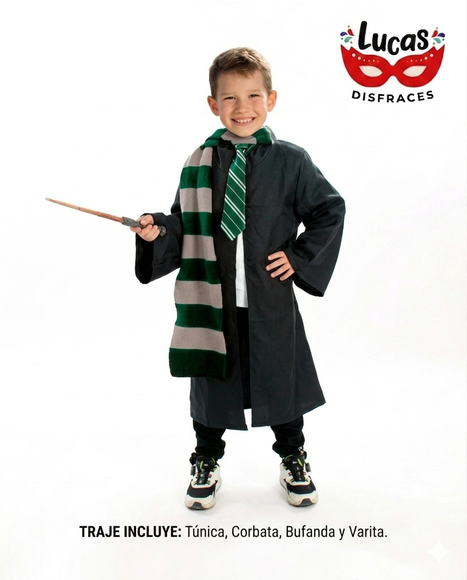 Disfraz Mago Verde Sly infantil unisex